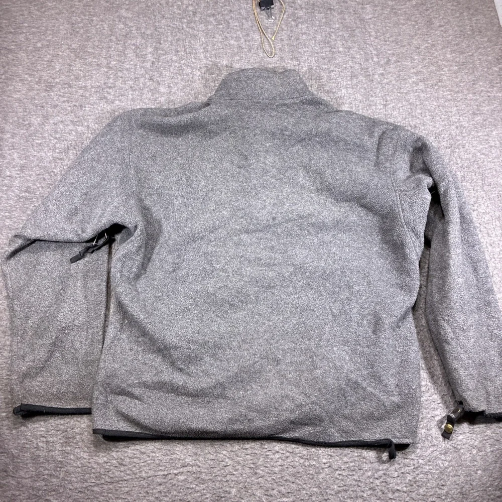 Vintage The North Face Fleece Jacket Men Large Gray Full Zip Distressed Pit Zips